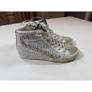 Vintage Havana Silver High-Top croco Sneakers Star Studded Lace-Up Style size 9